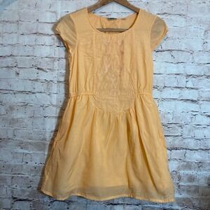 Jack Willis Dress Womens 6 Peach A Line Embroidered Lined Pockets Cap Sleeve